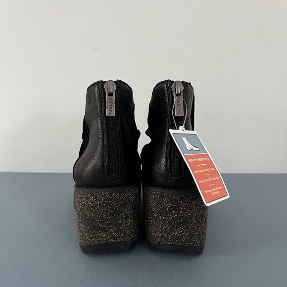 NWT Aetrex Kara Black Ankle Wedge Suede Weatherproof Boots - Picture 6 of 10